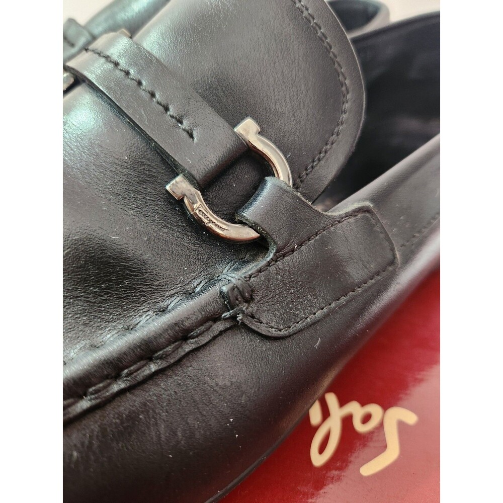 Salvatore Ferragamo Black Leather Loafers Men's SizeSalvatore Ferragamo Black - Picture 6 of 12
